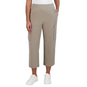 Sage Collective Women's Capri Zip Cargo Pockets Pants, Green, Size XL